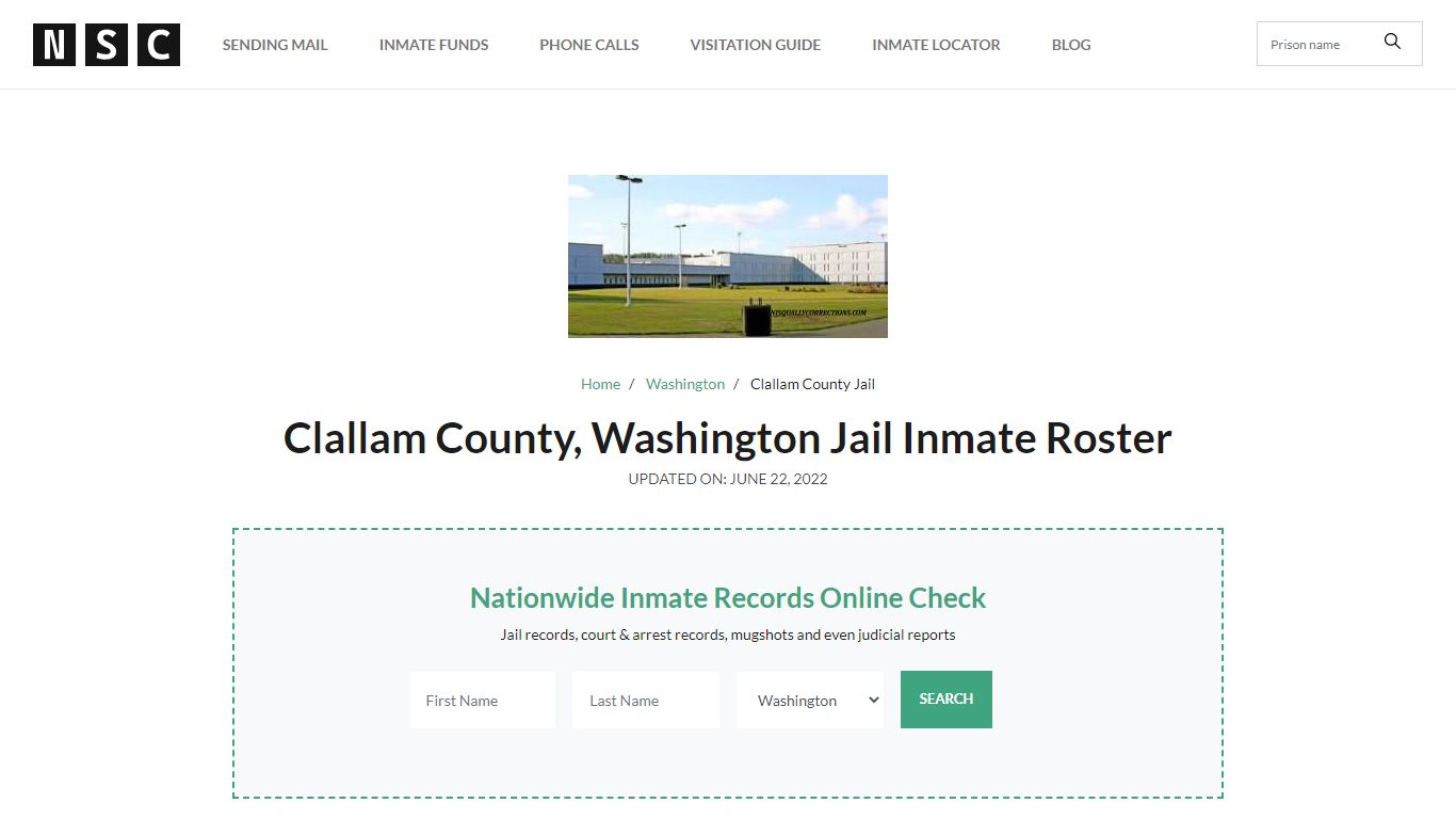 Clallam County, Washington Jail Inmate Roster